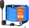 VEVOR 75FT Heated Water Hose for RV -45°F Anti Freeze Drinking Water Hose, 1/2" ID, Smooth Surface, with Leakage Protection GFCI, Built-in Thermostat, Freeze & Leak-Proof, Lead and BPA Free for RVs