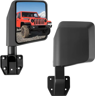 VEVOR Tube Door Side Mirrors, Compatible with Jeep Wrangler CJ7 YJ TJ JK JL/Gladiator JT/Cherokee XJ, DOT-Certified Side View Mirrors for Half Tubular Doors, Up/Down/Left/Right Adjustable, 1 Pair