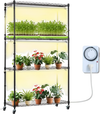 VEVOR Plant Stand with Grow Light, 4 Tiers Plant Shelf with 3000K 180W LED Full Spectrum Light for Indoor Plants, Grow Light Shelf with Timer for Seed Starting 35.4" L  x 13.8" W x 59.1" H