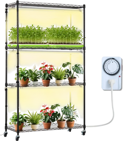 Vevor Plant Stand Grow Light 4-Tier Indoor Plant Shelf 35.4