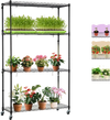 VEVOR Plant Stand with Grow Light, 4 Tier Plant Shelf with 90W Grow Light for Indoor Plants, Grow Light Shelf Full Spectrum Lights Adjustable Metal Plant Stand for Seed Starting
