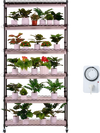 VEVOR Plant Stand with Grow Light, 6-Tier Large Tall Plant Shelf with 150W Full Spectrum Grow Light, Indoor LED Plant Light with Timer and Wheel for Seed Starting 35.4" L x 13.8" W x 70.9" H