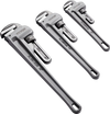VEVOR 3-Piece Pipe Wrench Set, 10" 14" 18" Aluminum Straight Pipe Wrench, Adjustable Plumbing Wrench, with High Strength Jaw and Ergonomic Handle, Hangable Design, for Water Pipes, Automotive Repairs