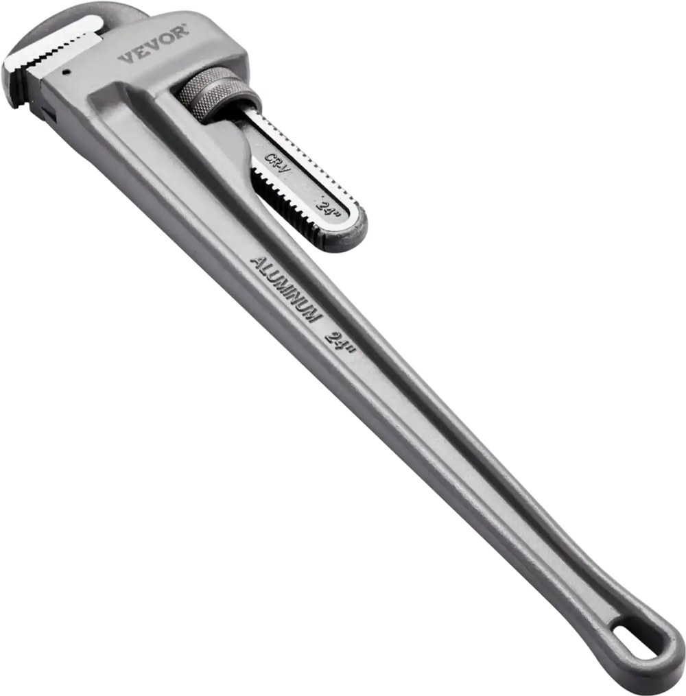 VEVOR Pipe Wrench, 24" Aluminum Straight Pipe Wrench, Adjustable Plumbing Wrench, with High Strength Jaw and Ergonomic Handle, Easy to Carry, Hangable Design, for Water Pipes, Automotive Repairs