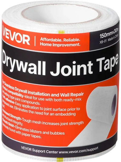 Vevor Drywall Mesh Tape Self-Adhesive Fiberglass 12 Rolls 5.91