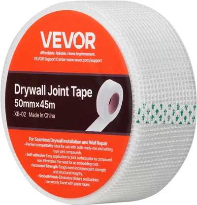 Vevor Drywall Mesh Tape 36-Roll Self-Adhesive Fiberglass Joint Tape 1.97