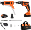 VEVOR Drywall Screw Gun Auto-Feed, 20V Max Collated Drywall Screwgun, 4200RPM Brushless Cordless Drywall Gun Kit with 2 Battery Packs, Charger, Belt Clip, Tool Bag, Screw Length and Depth Adjustable