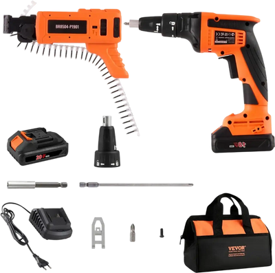 Vevor Drywall Screw Gun Auto-Feed 20V Max Cordless Brushless Kit New