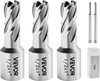 VEVOR Annular Cutter Set, 5 pcs Weldon Shank Mag Drill Bits Kit, 1" Cutting Depth, 1/2" Cutting Diameter, HSS, 3 Drill Bits with 2 Pilot Pins and 3 Plastic Cases, for Magnetic Drills, Steel, Aluminum