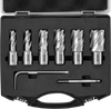 VEVOR Annular Cutter Set, 6 pcs Weldon Shank Mag Drill Bits, 1/2" to 1-1/16" Cutting Diameter, 1" Cutting Depth, M2AL High-Speed Steel, with Pilot Pin and Portable Case, for Using with Magnetic Drills
