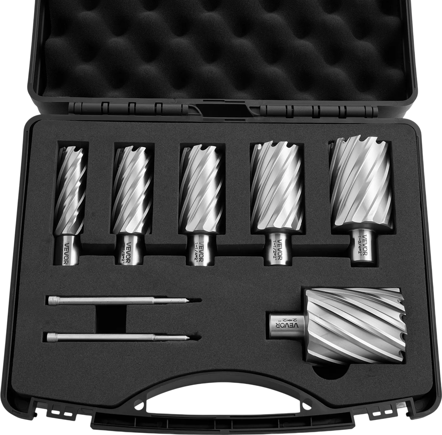 Vevor Annular Cutter Set 8-Piece Weldon Shank Mag Drill Bits 7/8 to 2 in. Cut Diameter HSS New