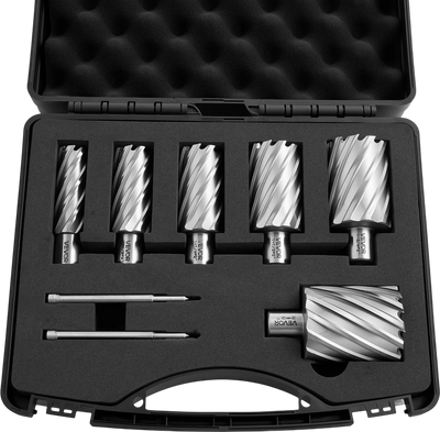 VEVOR Annular Cutter Set, 8 pcs Weldon Shank Mag Drill Bits Kit, 2