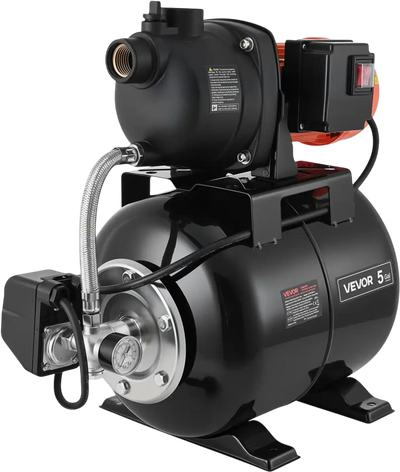Vevor Shallow Well Pump with Pressure Tank 1.1 HP 1320 GPH 5-Gal New