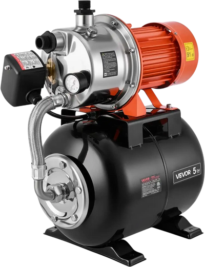 Vevor Shallow Well Pump with Pressure Tank 1.6 HP 1320 GPH Automatic Water Booster System New