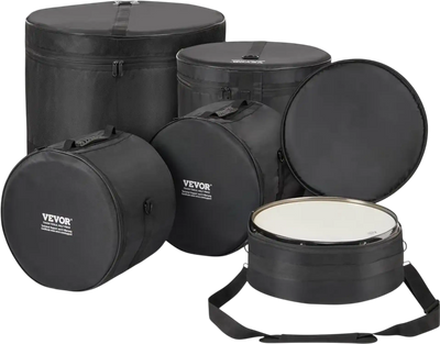 Vevor Drum Bag Set 5-Piece Padded Oxford Cases New