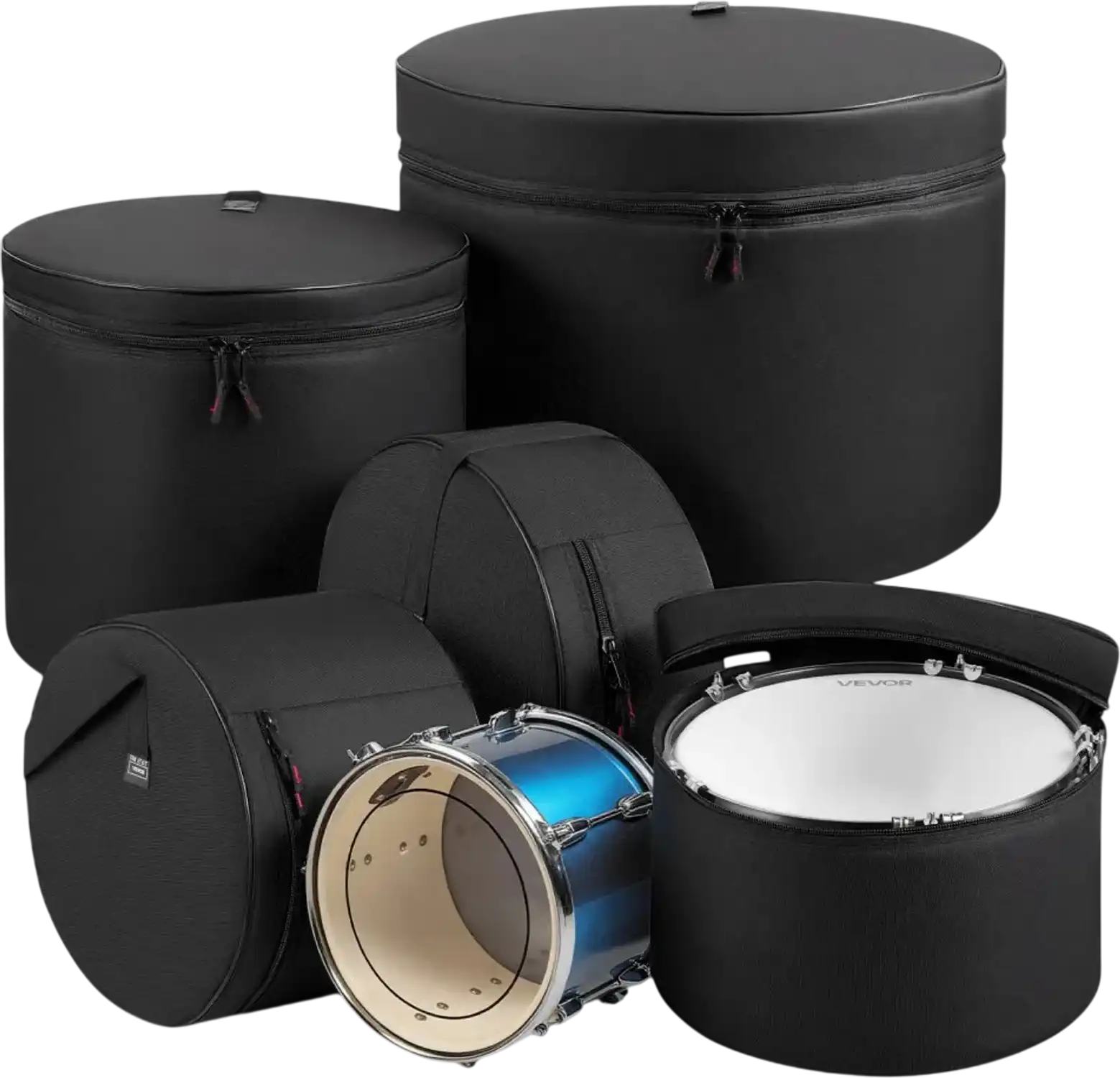 Vevor Drum Bag 5-Piece Padded Drum Case Set New