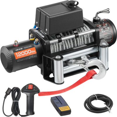 Vevor Electric Winch 12000 lbs 12V DC Truck Winch with 85' Steel Rope & Wireless/Wired Remote New