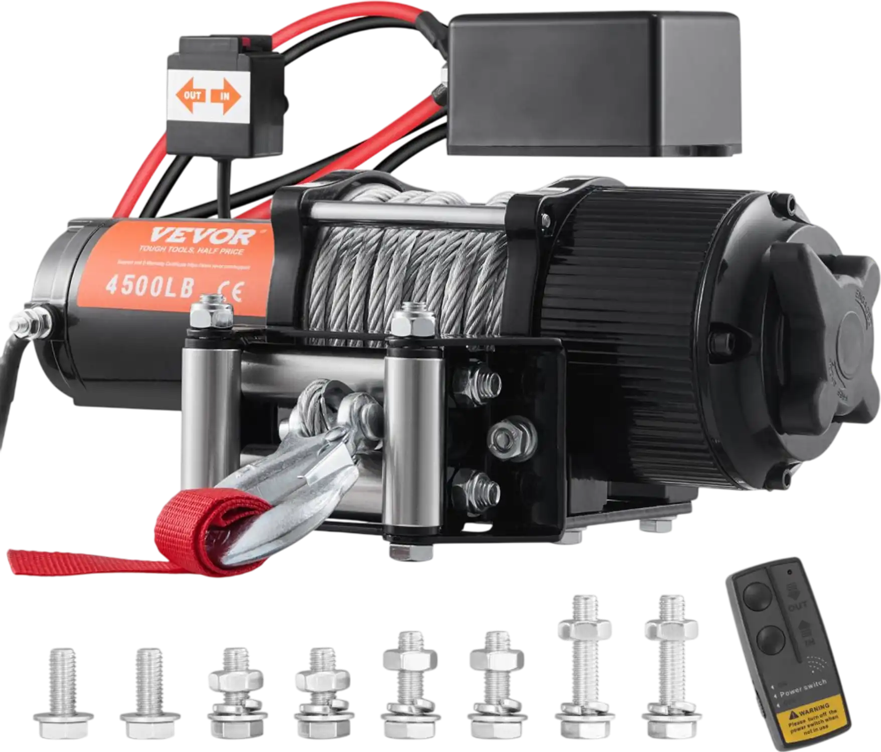 Vevor Electric Winch 12V 4500 lbs Steel Rope ATV UTV Winch New