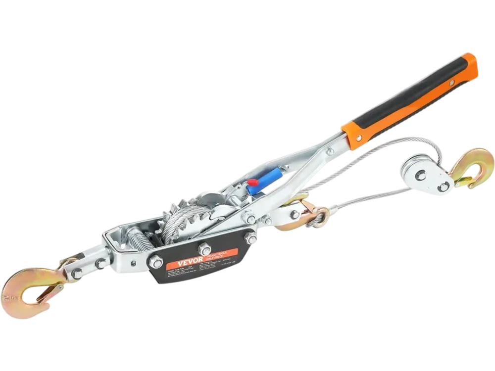 VEVOR Come Along Winch, 5 Ton (11,023 lbs) Pulling Capacity, 11.5 ft Steel Cable, 3 Hooks, Heavy Duty Ratchet Power Puller Tool with Dual Gears, Automotive Hoist Cable Puller Ideal for Vehicle Rescue