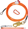 VEVOR 12.7mm Steel Core Flipline, 16ft(4.8m)Arborist Flipline for Tree Climbing with Alloy Steel Snap Hook & Aluminum Alloy Carabiner, 30KN Breaking Tension for Fall Protection, Tree Climber