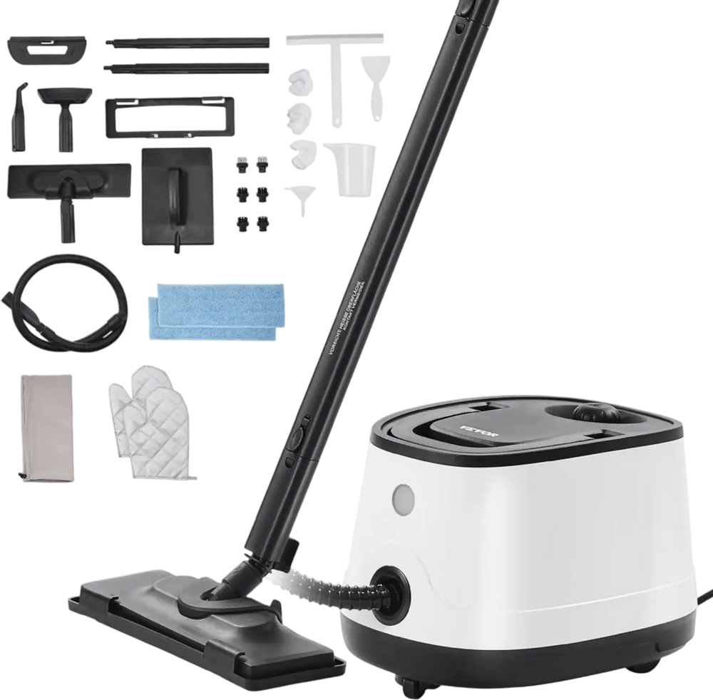 VEVOR Steam Cleaner, Multipurpose Powerful Steamer with 27 Accessories, Steamer Cleaing with Extra-Long Power Cord, 51 oz Tank and Portable Handle, for Grout, Tile, Floors, Appliances, Home & Car