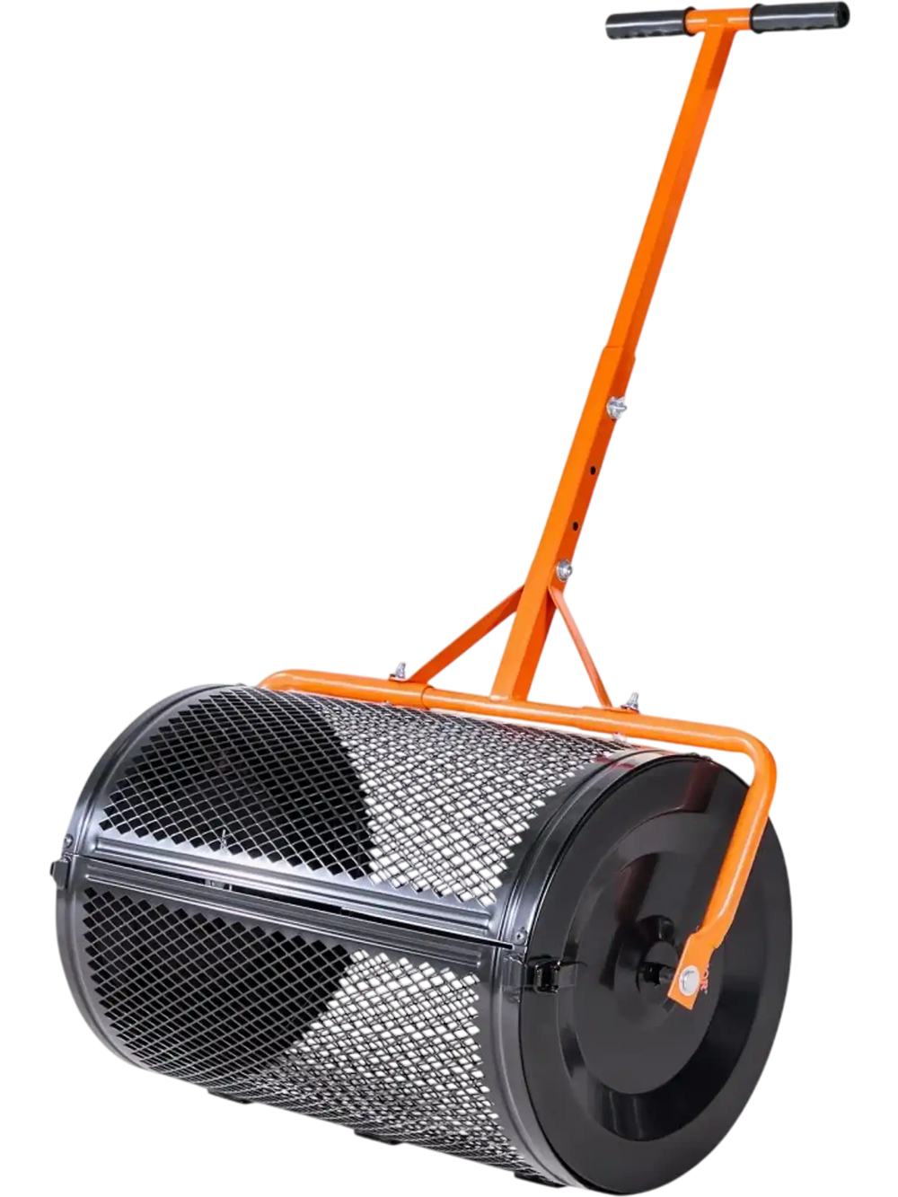 VEVOR Compost Spreader, 24 in Wide Peat Moss Spreader with T Shaped Handle, 3 Heights Adjustable, Powder-Coated Steel Garden Peat Moss Roller, Heavy Duty Grass Seed Spreaders for Planting Seeding