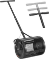 VEVOR Compost Spreader, 16.5" Wide Peat Moss Spreader with T Shaped Handle, 3 Heights Adjustable, Powder-Coated Steel Garden Peat Moss Roller, Heavy Duty Grass Seed Roller for Planting Seeding, Black
