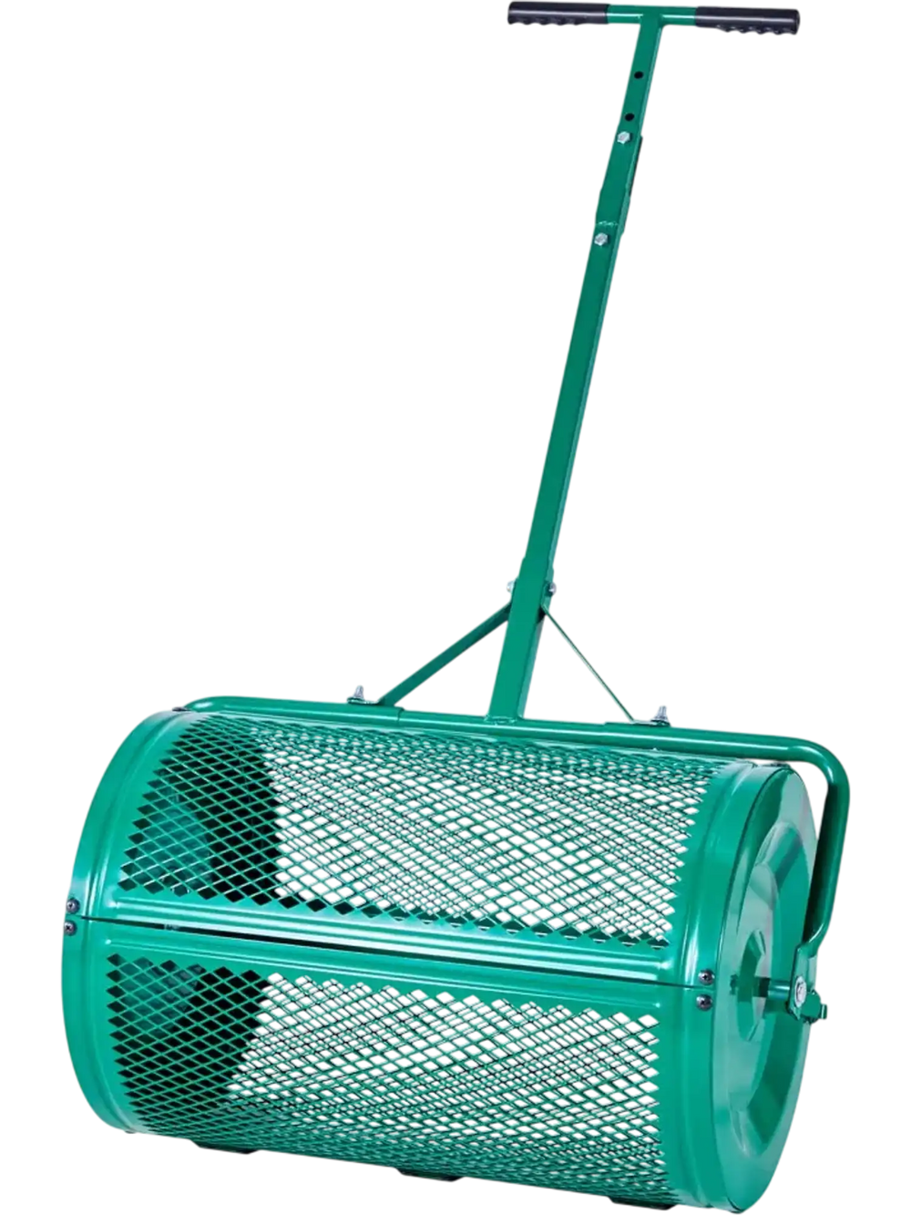 VEVOR Compost Spreader, 24 in Wide Peat Moss Spreader with Push/Tow Handle, 4 Heights Adjustable, Powder-Coated Steel Garden Peat Moss Roller, Heavy Duty Grass Seed Spreaders for Planting Seeding