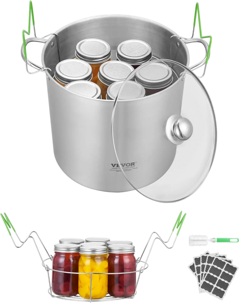 Vevor Waterbath Canner 21 QT Stainless Steel Canning Pot with Rack and ...