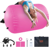 VEVOR Air Mat Tumble Track Air Spot, Round Inflatable Air Roller, Air Barrel Gymnastic Equipment with Electric Pump, Tumbling Backbend Trainer for Home Use/Gym/Yoga/Cheerleading/Beach/Park/Water, Pink