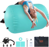 VEVOR Air Mat Tumble Track Air Spot, Round Inflatable Air Roller, Air Barrel Gymnastic Equipment with Electric Pump, Tumbling Backbend Trainer for Home Use/Gym/Yoga/Cheerleading/Park/Water, Mint Green