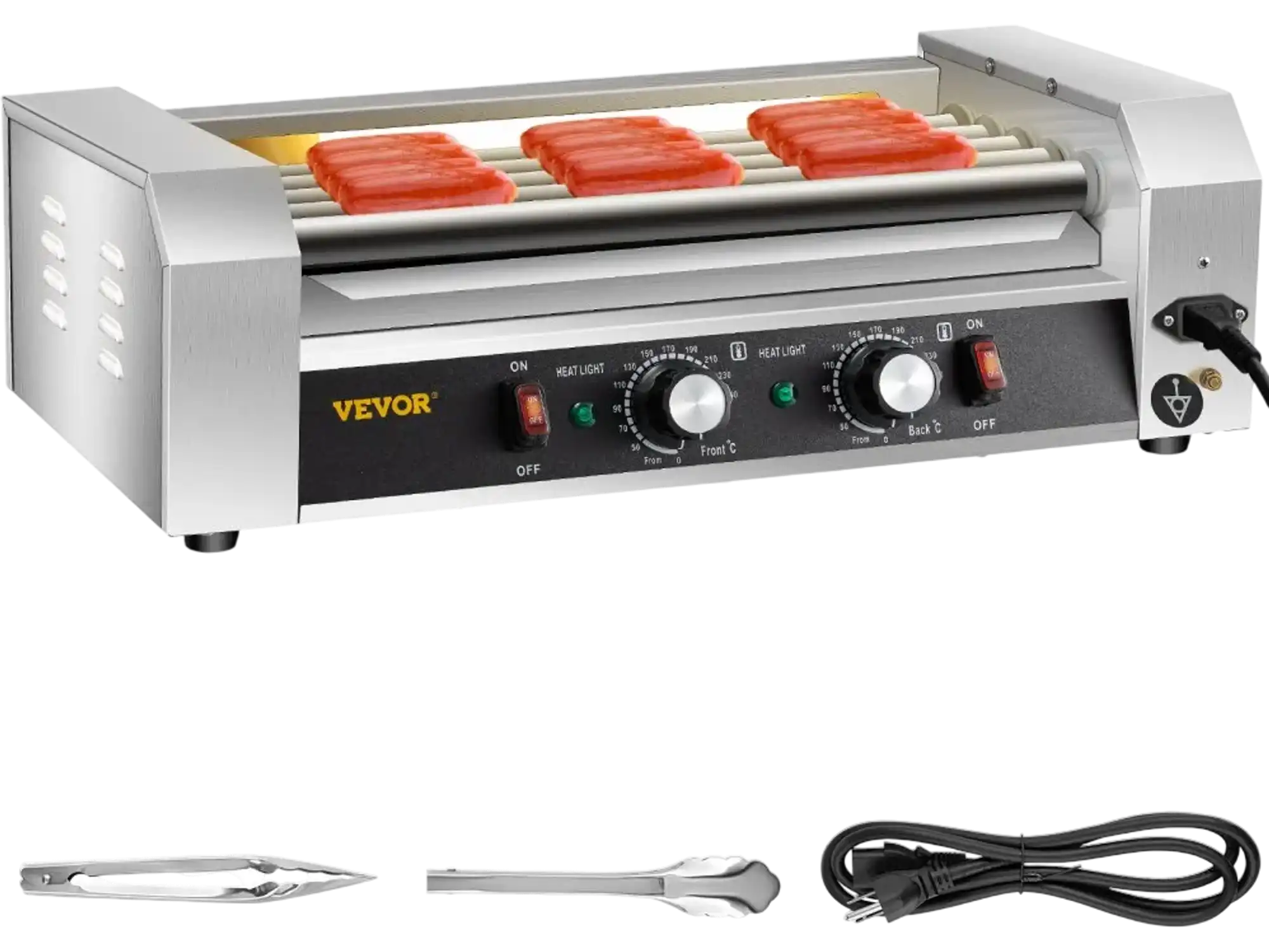 Vevor Hot Dog Roller 12 Hot Dog Capacity 5 Rollers 750W Stainless Steel Cooker New
