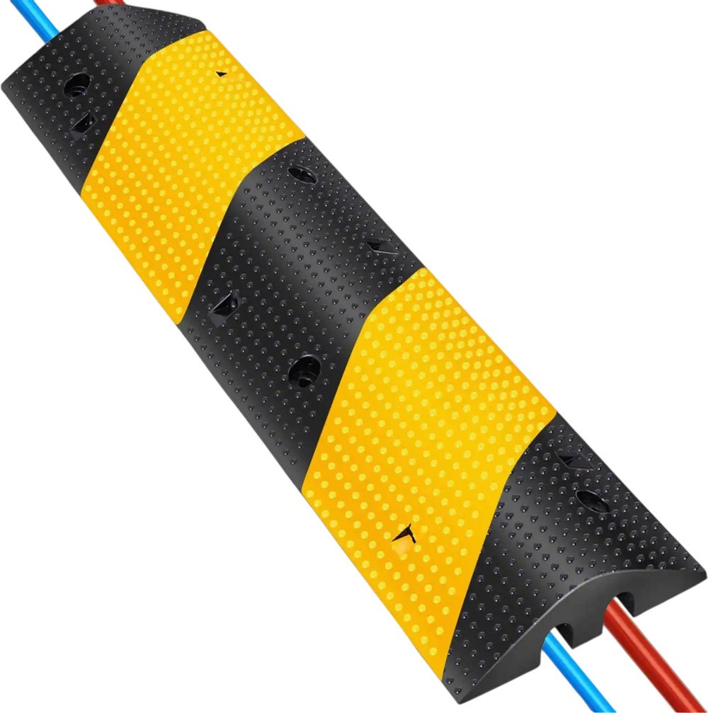VEVOR Modular Rubber Traffic Speed Bump 2 Channel Cable Protector Ramp