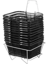 VEVOR Shopping Baskets with Handles, 12PCS, Black Metal Shopping Basket, Portable Wire Shopping Basket, Black Wire Mesh shopping Basket Set for Supermarkets, Retail Stores, Grocery Shopping, Black