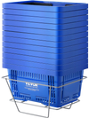 VEVOR Shopping Basket, Set of 12, 24L Durable Plastic Grocery Basket with Handle and Stand, 16.73 x 11.61 x 8.86 inch Portable Shop Basket Bulk Used for Retail Store Supermarket Grocery Shopping, Blue