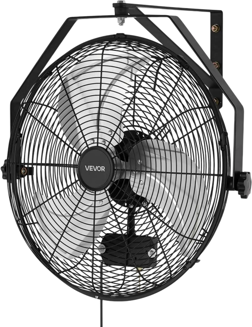 VEVOR Wall Mount Fan, 18 in Wall Mounted Hanging Fan with IP44-rated Protection, 3-Speed, Long Airflow Distance, Adjustable Rotation Angle, Powerful for Industry, Commercial, Garage, Workshop