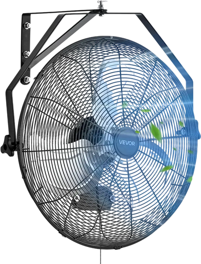 VEVOR 20 Inch Industrial Wall Mount Fan, High Velocity 4650 CFM Indoor Fan with 3 Speeds,  Powerful Motor Garage Wall Fan with Aluminum Blades for Workshop, Warehouse, Greenhouse, Commercial