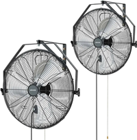 VEVOR Wall Mount Fan, 20 in Wall Mounted Hanging Fan, 3-Speed, Long Airflow Distance, Adjustable Rotation Angle, Mechanical Control, Powerful for Industry, Commercial, Garage, Workshop, Gym, 2 Pack