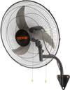 VEVOR Wall Mount Fan, 20 Inch, 3-speed High Velocity Max. 4650 CFM Oscillating Industrial Wall Fan, Commercial or Residential for Warehouse, Greenhouse, Workshop, Patio, Basement, Black, ETL Listed