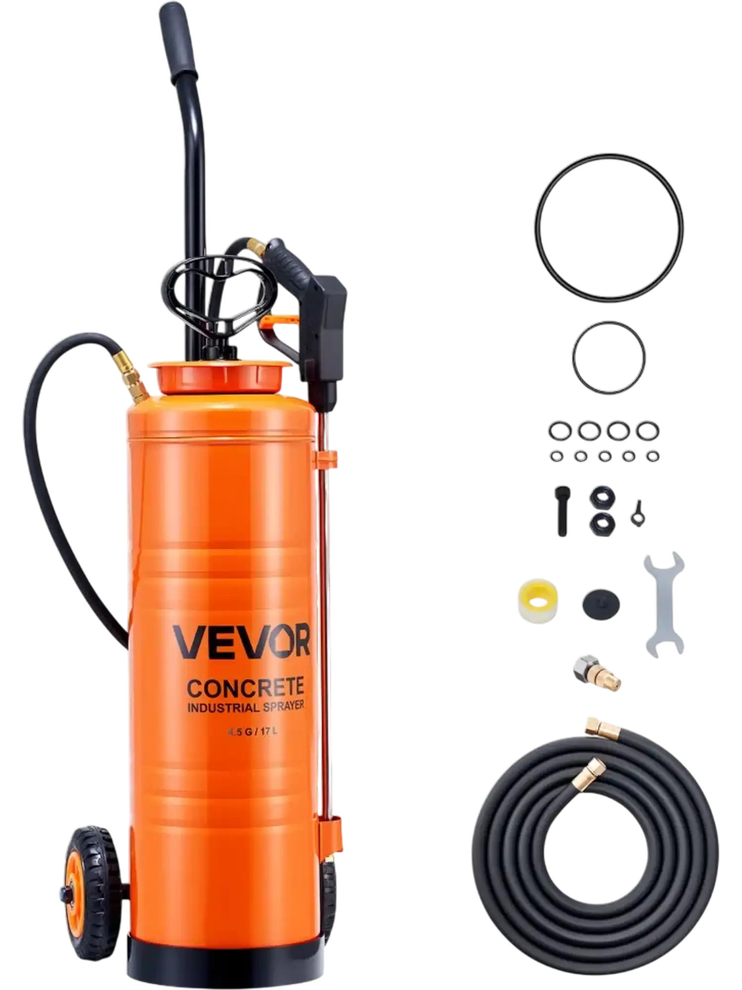 Vevor Concrete Sprayer 4.5 Gallon Stainless Steel Industrial Sprayer with Cart New