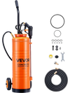 VEVOR Industrial Sprayer, 4.5 Gallons Large Capacity, Stainless Steel Concrete Sprayer with Ergonomic Handle & Removable Cart, 48" & 120" Hose, Concrete Sealer Sprayers for Form Oils Construction