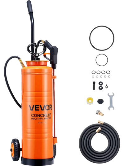 Vevor Concrete Sprayer 4.5 Gallon Stainless Steel Industrial Sprayer with Cart New