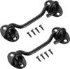 VEVOR Hook and Eye Gate Latch, 2 Pack Barn Door Latch Hook with Mounting Screws, Stainless Steel Hook and Eye Latch, Hook Lock for Sliding Barn Door, Cabinet, Window, Gate, Fence, Bathroom, Black
