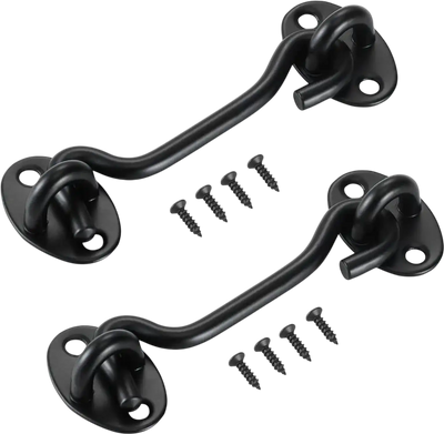 Vevor Gate Latch Hook and Eye Barn Door Lock 2-Pack Black New