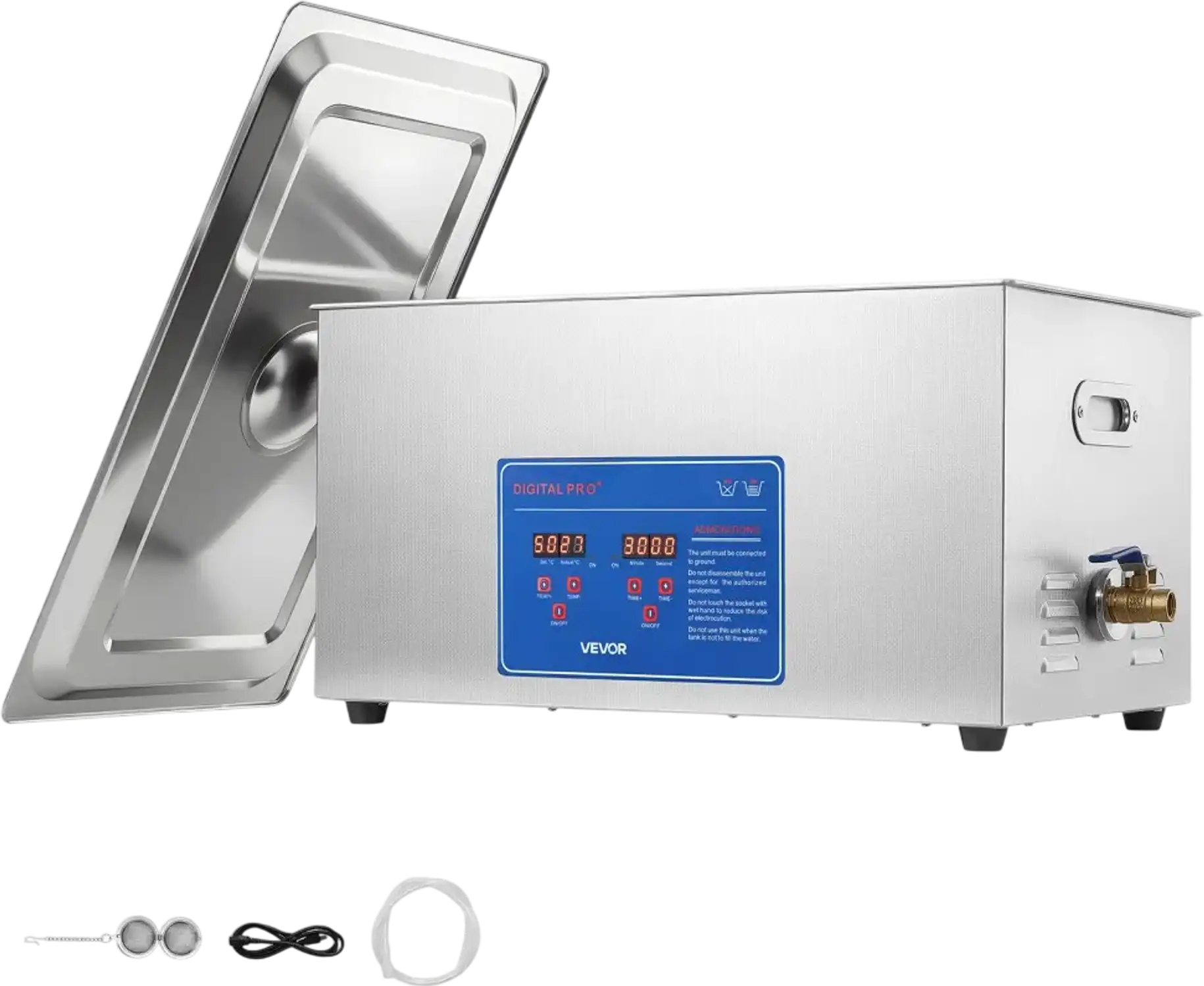 Vevor Ultrasonic Cleaner 22L 40kHz Stainless Steel Parts Cleaning Machine New