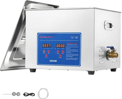 Vevor Ultrasonic Cleaner 15L 40kHz Digital Time and Temp Control Stainless Steel Cleaning Machine New