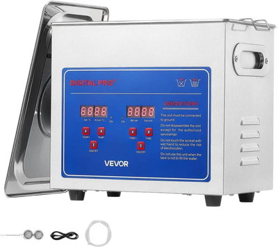 Vevor Ultrasonic Cleaner 3L 40kHz Digital Time and Temperature Control Stainless Steel Cleaning Machine New