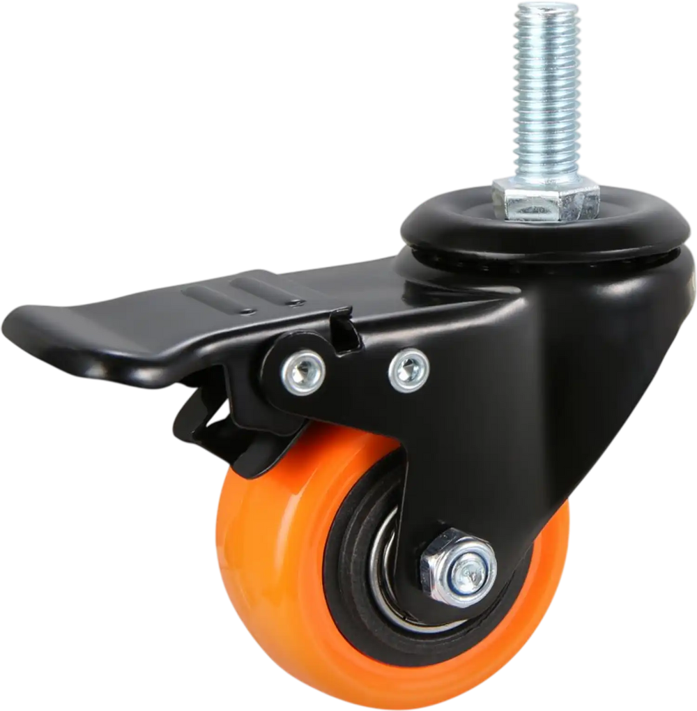 VEVOR Caster Wheels, 2 inch, Set of 4, 110 lbs Load Capacity, Threaded Stem Casters with Security Dual Locking Brake, Heavy Duty Industrial Casters, No Noise Swivel Caster Wheels for Cart, Furniture