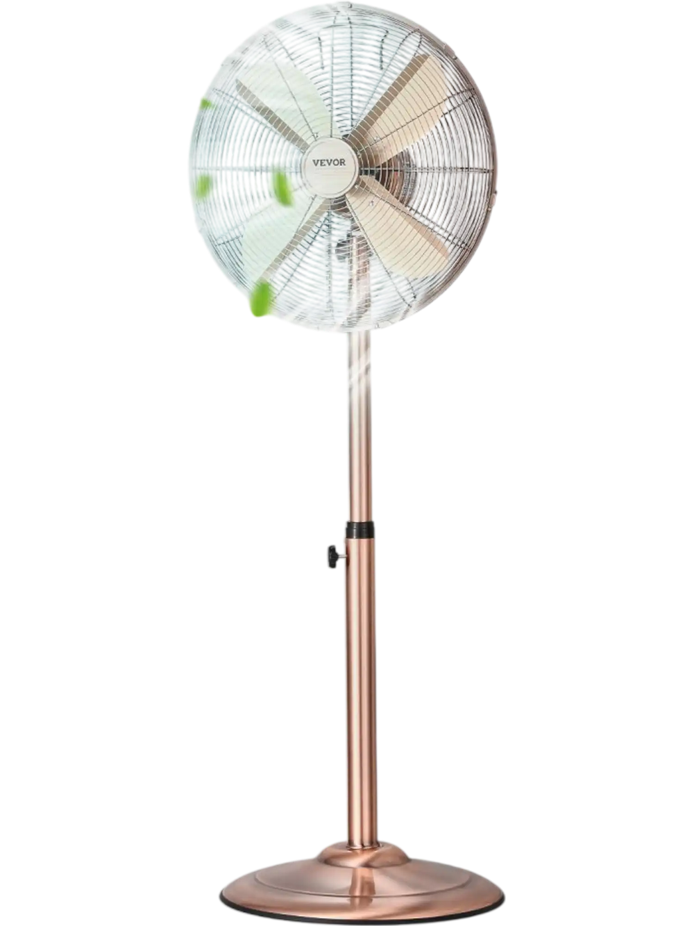 VEVOR Industrial Pedestal Fan, 16 Inch 75-Degree Oscillating Fan, Height Adjustable Standing Fans with 3 Adjustable Speeds, High Power Floor Fans for Bedroom, Living Room, Home, Office, Copper