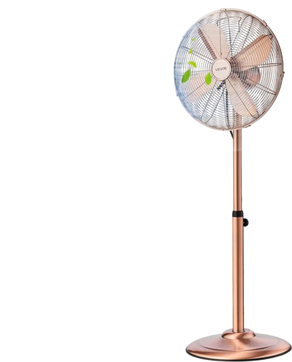 VEVOR 16-Inch High Velocity Pedestal Fan, 1450 CFM Industrial Standing Floor Fan with Handle, 75° Oscillating, 3-Speed Adjustable Height, Metal Made for Commercial, Garage, Workshop, Home, Copper